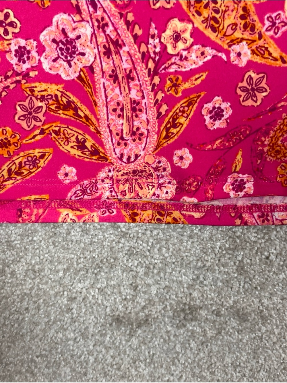 Cece Blouse Womens Medium Pink Orange Floral Paisley Stretch Pullover- 4857 - Picture 5 of 10